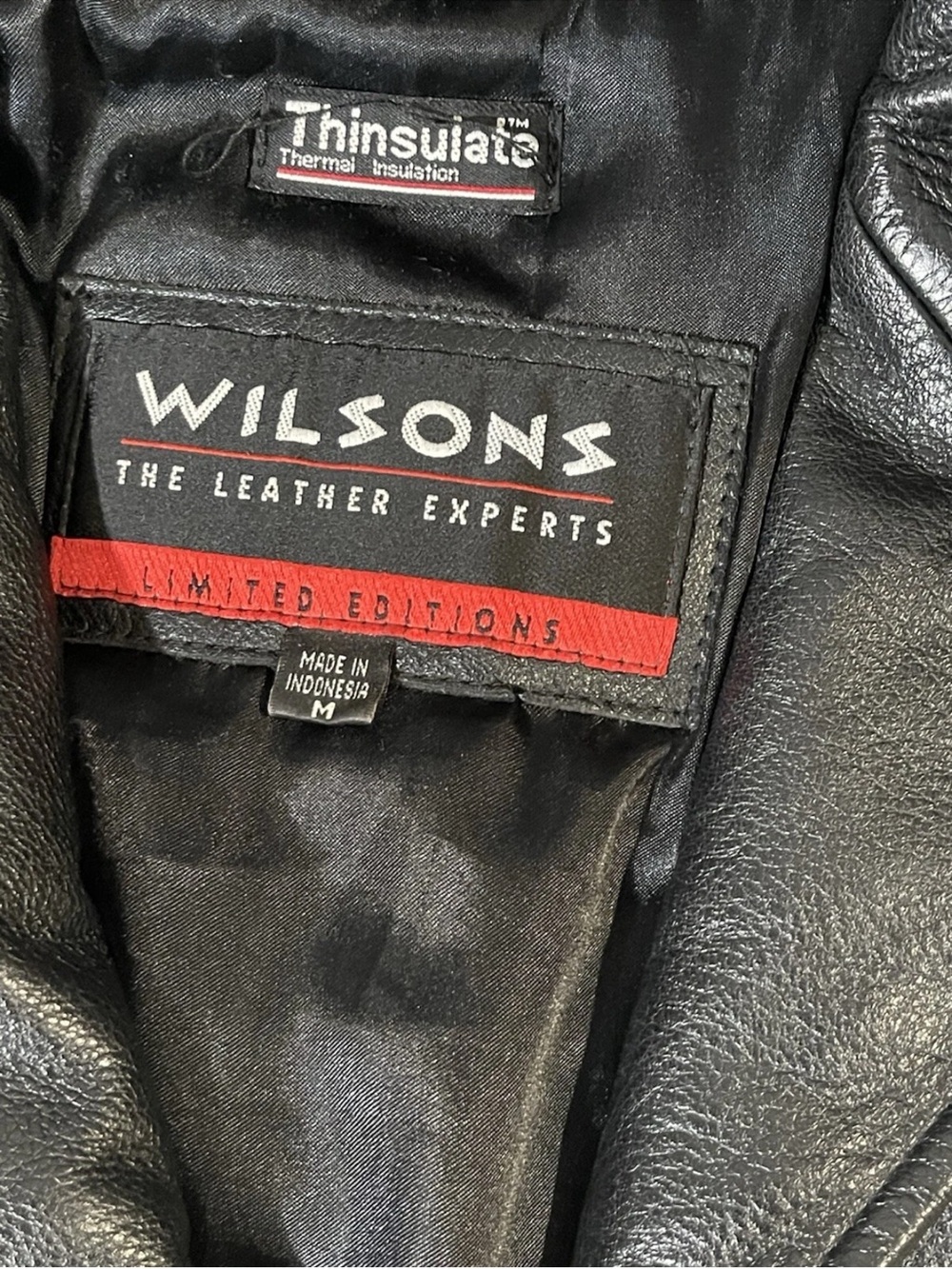 Wilsons Thinsulate Ultra Women Medium Black Leather Jacket Coat Belted Insulated - Picture 12 of 14